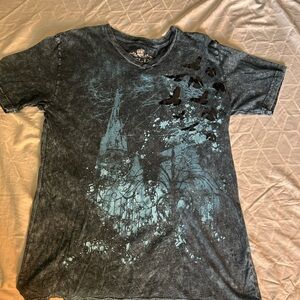 Helix Black Acid Wash Graphic Short sleeve soft Tee